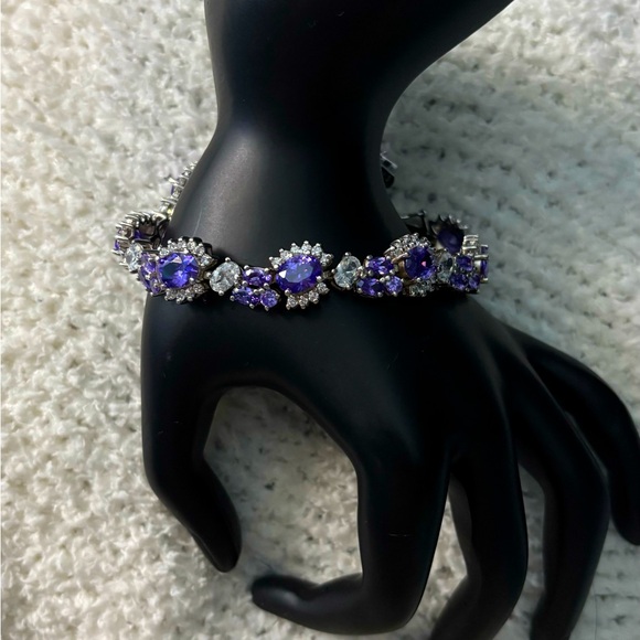 Suzanne Somers Purple CZ Sterling Silver Bracelet